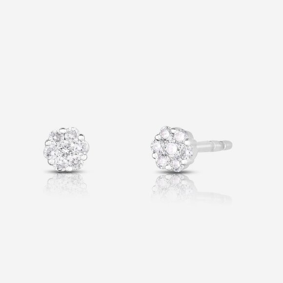Ring Concierge Jewelry - Ring Concierge 14K White Gold Mini Cluster Studs
